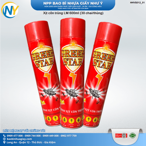 Xịt côn trùng LM 600ml (30 chai/thùng) | HÀNG TIÊU DÙNG - VỆ SINH - TẨY RỬA | Mã HHVS012_01 | Tổng kho phân phối đồ dùng 1 lần 1lan.vn